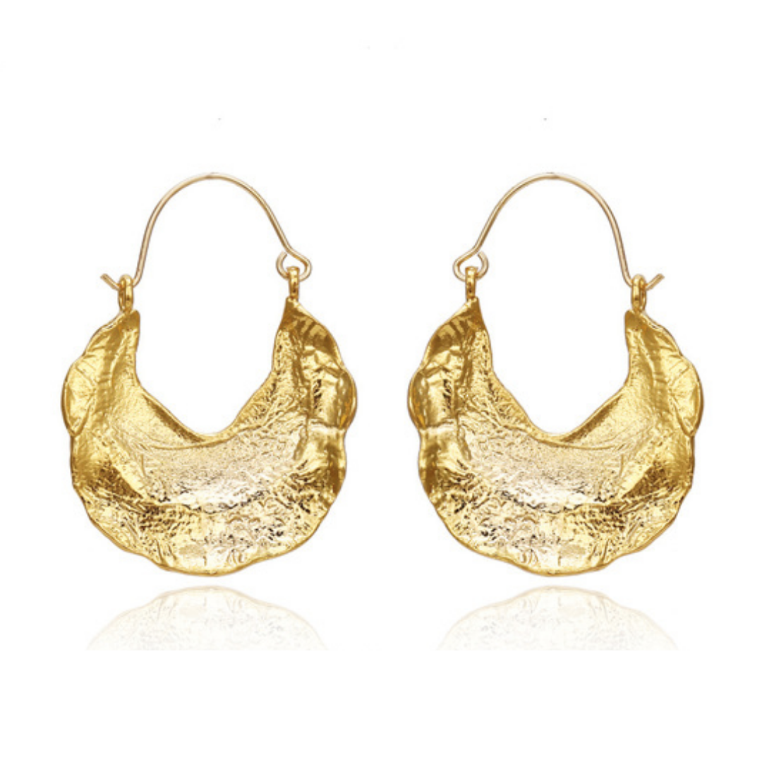 Pendientes Hoja Chapados en Oro de 18K