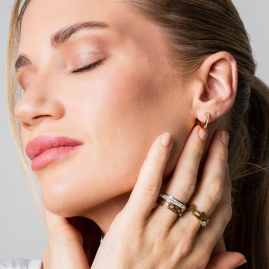 Pendientes Mini Aro Chapados en Oro de 18K